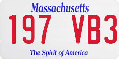 MA license plate 197VB3