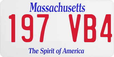 MA license plate 197VB4