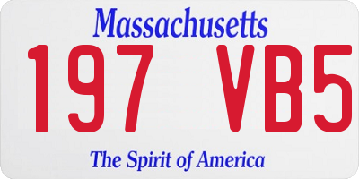 MA license plate 197VB5