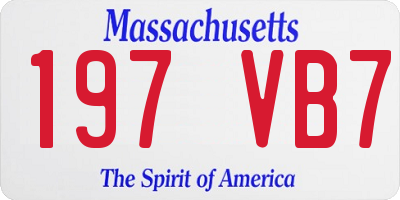 MA license plate 197VB7