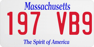 MA license plate 197VB9