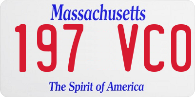 MA license plate 197VC0