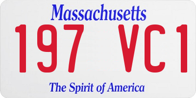 MA license plate 197VC1