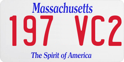 MA license plate 197VC2