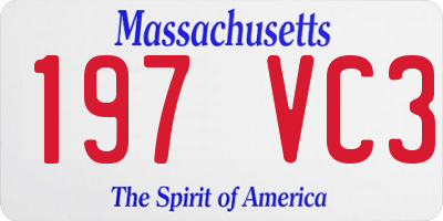 MA license plate 197VC3