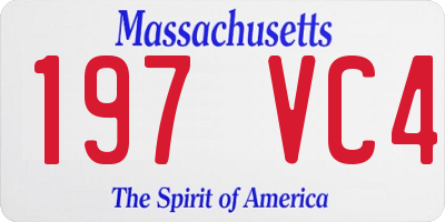 MA license plate 197VC4