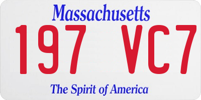 MA license plate 197VC7