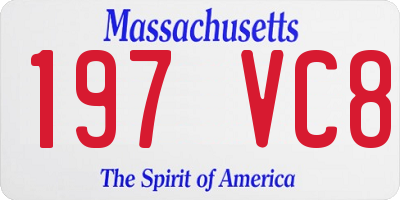 MA license plate 197VC8