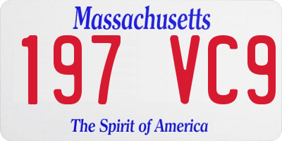 MA license plate 197VC9