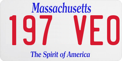 MA license plate 197VE0
