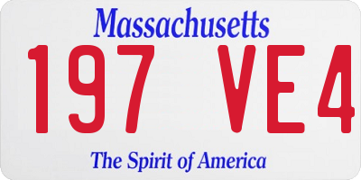 MA license plate 197VE4