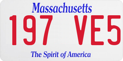MA license plate 197VE5