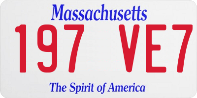 MA license plate 197VE7