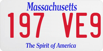 MA license plate 197VE9