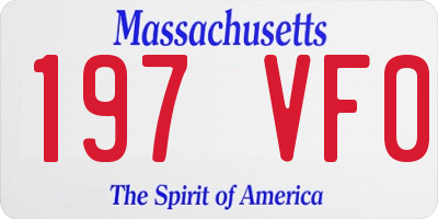 MA license plate 197VF0