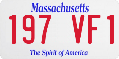 MA license plate 197VF1