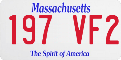 MA license plate 197VF2