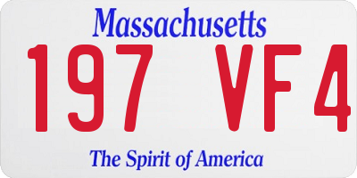 MA license plate 197VF4