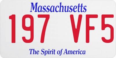 MA license plate 197VF5