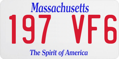MA license plate 197VF6