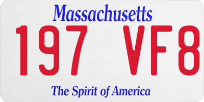MA license plate 197VF8
