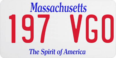 MA license plate 197VG0