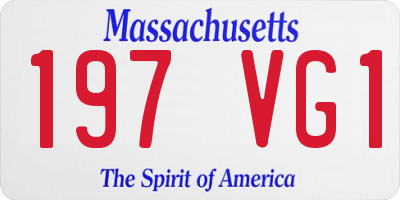 MA license plate 197VG1