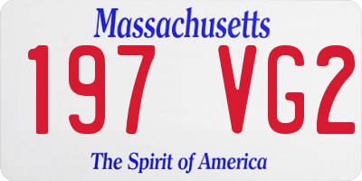 MA license plate 197VG2
