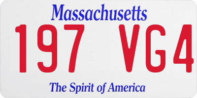 MA license plate 197VG4