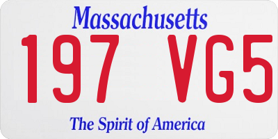 MA license plate 197VG5