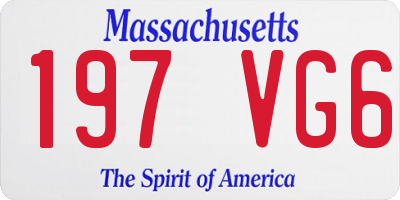 MA license plate 197VG6