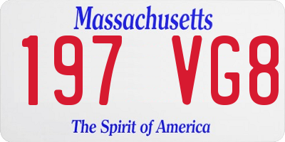 MA license plate 197VG8
