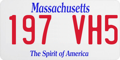 MA license plate 197VH5