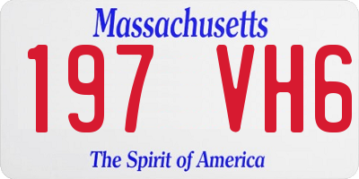 MA license plate 197VH6