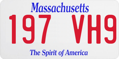 MA license plate 197VH9