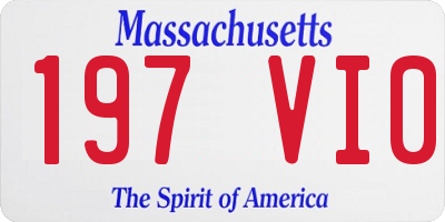 MA license plate 197VI0