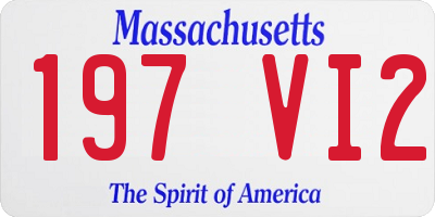 MA license plate 197VI2