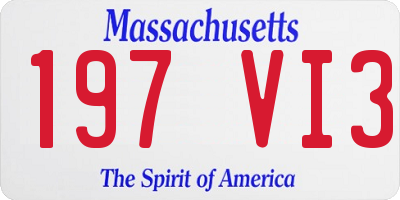 MA license plate 197VI3
