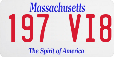 MA license plate 197VI8