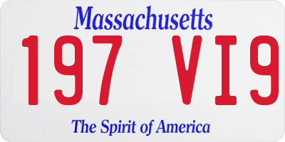 MA license plate 197VI9