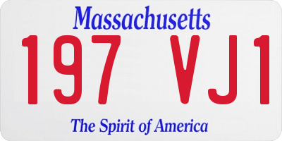 MA license plate 197VJ1