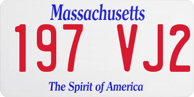 MA license plate 197VJ2