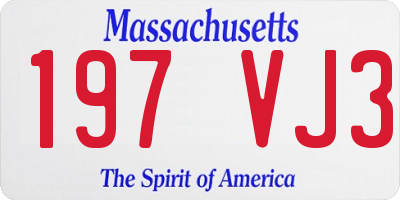 MA license plate 197VJ3