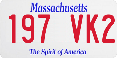 MA license plate 197VK2
