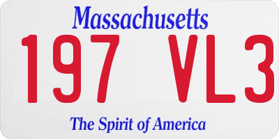 MA license plate 197VL3