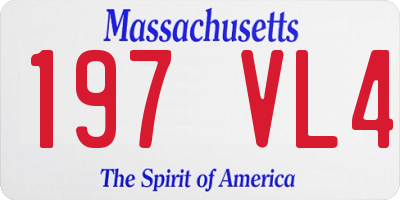 MA license plate 197VL4