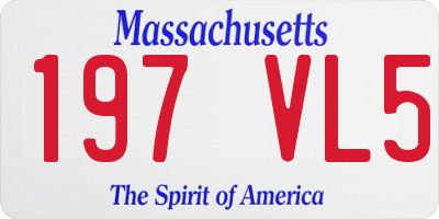 MA license plate 197VL5