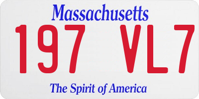MA license plate 197VL7