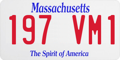 MA license plate 197VM1