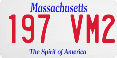 MA license plate 197VM2